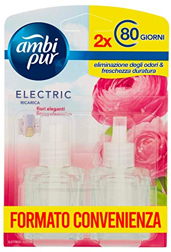 AMBIPUR Flores Elegantes Recambio Para Ambientador Eléctrico - 2 x 21,5 ml, 43 mililitro, 1
