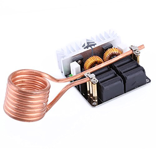 Induktionsheizmodul ZVS Niederspannungsnetzteil Platine Heizung Hochfrequenz-Wärmemaschine Treiber 12 V-48 V 20A 1000 Watt mit Messingspule Induction Heating Module Flyback Fahrer Heizung