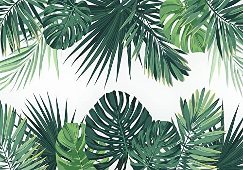 Wesmilewallpaper Papier Peint Panoramique 3D Intissé Tapisserie Mur De Fond De Décoration De Feuille De Plante Tropicale Verte D'Art Vintage Muraux Tableau Mural Poster 400x280cm