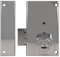 Amig - Cerradura de Sobreponer de Izquierda con Palanca de Cierre y Lengüeta para Puertas de Madera Mod. 75P, 67 x 112 mm, Cilindro Redondo de Seguridad, Acero Plateado