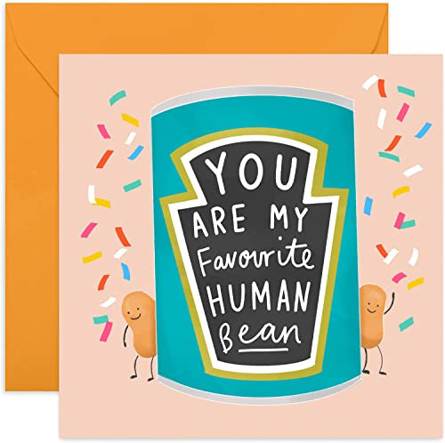 Old English Co. You Are My Favourite Human Bean Card - Funny Cute Word Play Card for Him or Her | Humour Funny for Men, Women, Family and Friends | Blank Inside & Envelope Included (Original)