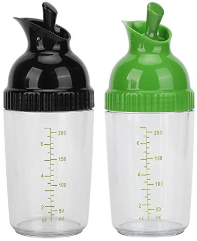 EdirFtra 2 shakers de Sauce à Salade, Pot de Sauce à Salade, Bouteille de Sauce à Salade Transparente, mélangeur doseur de Sauce à Salade, doseur 200ml