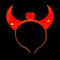 BF Souvenirs 1x LED Haarreif DEVIL in 3 Farben leuchtend Teufels-Hörner mit Herz Party Junggesellinnen Abschied Halloween Volksfest Kinder-Geburtstag Konzert Herz Teufelchen Engel (Rot)