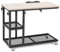 Multigot Rolling Sofa End Table, Height Adjustable Mobile Laptop Desk with Wheels, 2 Tier Storage Rack and Tilting Top, C-Shaped Coffee Tea Side Table for Bedroom Living Room (Natural)