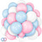 Confezione da 100 palloncini rosa e blu, 30,5 cm, rosa pastello, blu, bianchi, per feste, con nastro da 19,8 m, per rivelare il sesso, baby shower, compleanno, addio al nubilato, matrimoni,