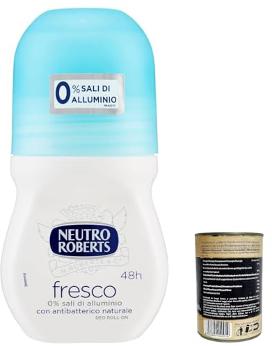 12x Neutro Roberts Fresco Deo roll on, roller Deodorant ohne Aluminiumsalze, null Flecken, natürlicher Schutz mit blumigen Noten 50 ml + Italian Gourmet Polpa 400g