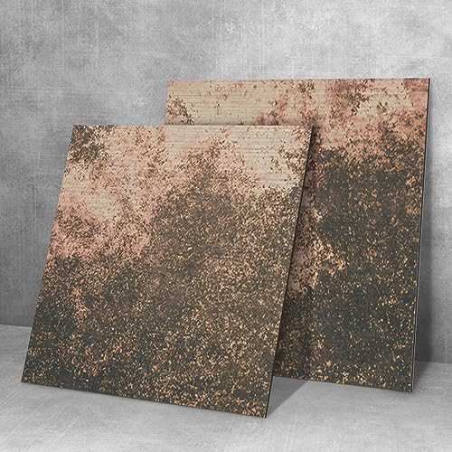 Funlife Sink Splash Guard Cooker Splashback Backsplash for Kitchen Decorative Wall Panels 1mm Thick, Rusty Copper Grey Metal