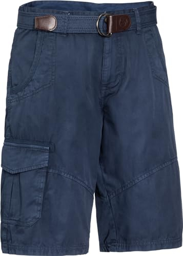 LERROS Kurze Hose Herren inkl. Gürtel, Cargo Shorts Herren aus 100% Baumwolle, sportlich Elegante Bermuda für den Sommer, Blau, Gr. 60