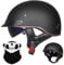 ACLFFSHOP German Style Vintage Motorcycle Jet Helmet, ECE Approved Open Face Motorbike Helmet, Retro Half Helmet, with Sun Visor and Removable inner, for Adult Men Women M~XXL