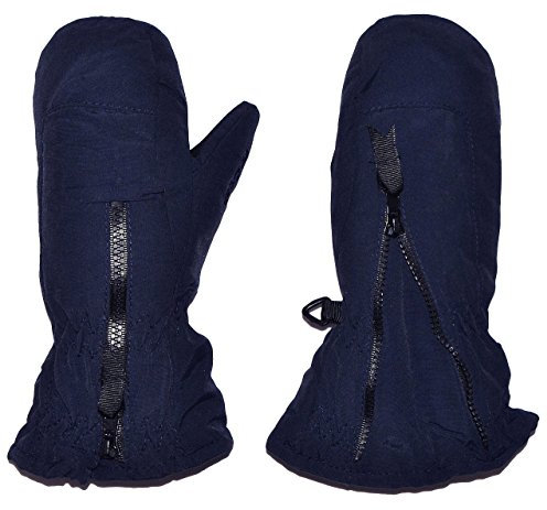 alles-meine.de GmbH Fausthandschuhe - dunkel blau - mit langem Schaft - Größe: 2 bis 3 Jahre - Reißverschluß - leicht anzuziehen - Thermo gefüttert Thermohandschuh - Fausthan..