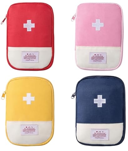 JSTHHTT Kit di Primo Soccorso Portatile da Viaggio - 4 Pezzi Mini Borsa Medica Vuota - Porta Farmaci Portatile