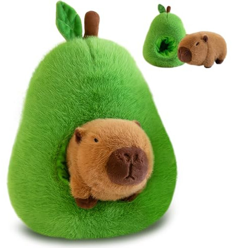 VerLuky Avocat Plüschtier Capybara, 35 cm, braun, Simulation Capibara, Muñecos Kapibara, Geschenk für Kinder, Erwachsene