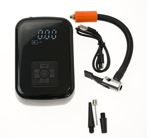 GoodTradeHub Compresseur d'Air Portatif, 3600mAh, 150PSI, Pompe à Air Électrique avec Écran LCD, 4 Modes, pour Vélo, Moto, Scooter