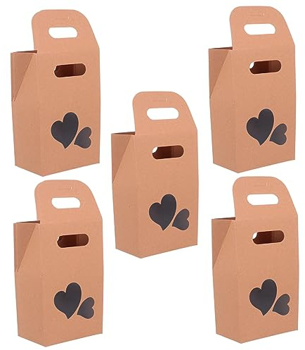 SAFIGLE Braune Papiertüten mit Sichtfenster Reißfest für Nüsse und Kekse 24 Stück Packung Geschenkbeutel aus Papier für Festliche Anlässe