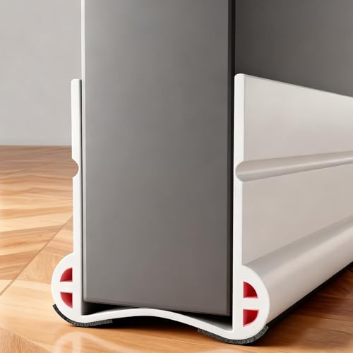 93 cm de burlete para puerta con cinta adhesiva para puertas, 2026 Nuevo aislante de puerta con doble junta, cinta adhesiva para puerta, burlete para puerta, aislamiento de puerta, parabrisa (Blanco
