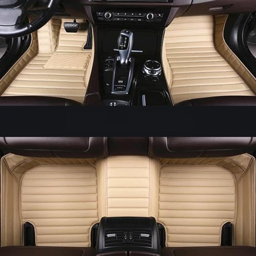 Anti Slip Mat Car Floor Mats Set For Edge 2015-2019 Women Pink Grils Cute Waterproof Accessories Interior Carpets Rubber Car Mat(Beige)
