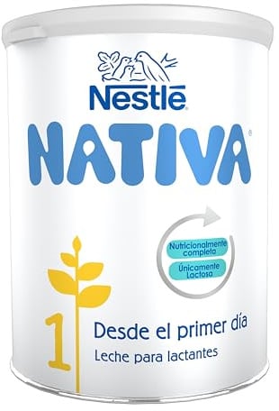 Nestlé NATIVA 1 Leche para bebés lactantes desde el inicio en polvo, bote de 800g
