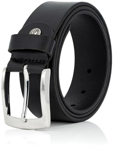 LINDENMANN Vollledergürtel aus Büffelleder, 40 mm Breit, Kürzbar, Jeans-Gürtel, XL, Schwarz, Größe/Size:170