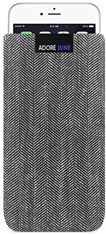 Adore June Business Tasche kompatibel mit iPhone 7/6 / 6S Handytasche aus charakteristischem Fischgrat Stoff - Display Reinigungs-Effekt