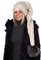 Beanie A 102 Mütze, Zipfelmütze, Pudelmütze, Wintermütze mit großer Fellbommel aus Fellimitat. Extra Lang mit weichem Fleece abgefüttert