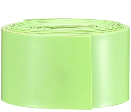 sourcingmap 29.5mm Flat PVC Heat Shrink Tubing Battery Wrap 5m Length for 18650 Battery Bright Green