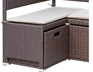 gartenmoebel-einkauf Unterschiebbox klein 49x47x40cm für Eckbank Graz, Polyrattan Mocca