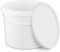 BenBow Seau avec Couvercle 3l Blanc - Convient pour Aliments, Stable, étanche à l'air, Anti-Fuite, inodore - récipient de Conservation en Plastique, avec poignée - Vide, 100x 3 litres