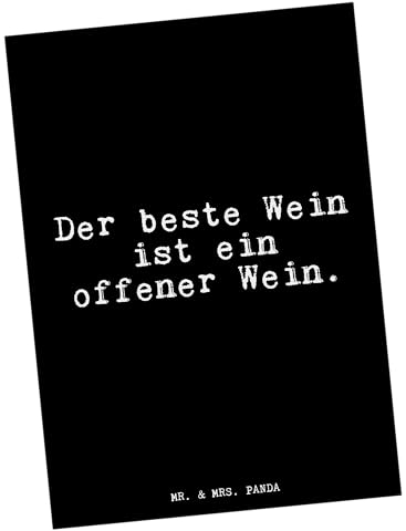 Mr. & Mrs. Panda Postkarte Der beste Wein ist... - Geschenk, Weintrinker, witziger Spruch, Wein Geschenk, Dankeskarte, Spruch Geschenke, Zitate,