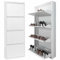 Decorspace - Zapatero Slim de metal con puertas basculantes, para ahorrar espacio, de interior y exterior, fabricado en Italia (5 puertas, blanco)