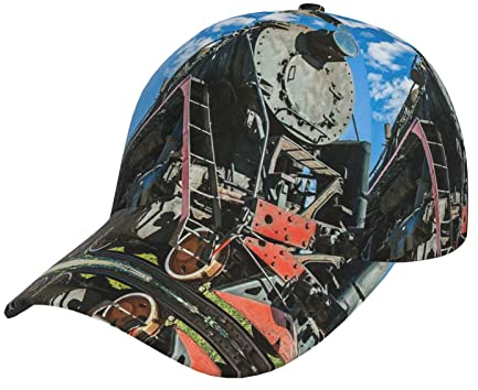 Unisex-Baseballkappe, Denim, verstellbare Mütze, passend für Männer und Frauen, Alltag, Radfahren, Outdoor-Aktivitäten, Lok, Einheitsgröße