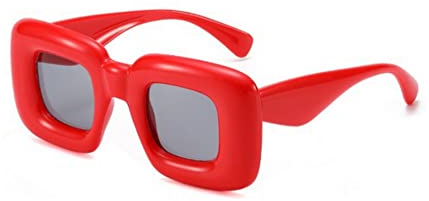Aiweijia Lustige Sonnenbrillen Frauen, Rechteck dicker Rahmen aufblasbare Fun Sonnenbrillen Männer, UV-400 Schutz Festival Party Sonnenbrillen