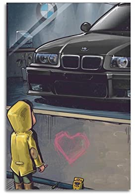 ISTI Sportauto für BMW E36 M3 Jungen-Traumauto-Poster, dekoratives Gemälde, Leinwand, Wandposter und Kunstbild, modernes Familien-Schlafzimmer, Deko-Poster, 40 x 60 cm
