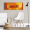 A.S. Création Leinwandbild Kunstwerk Grafik abstrakt - Kunstdruck orange - 100x40 cm Querformat - moderne Wanddekoration Schlafzimmer Wohnzimmer Küche - Bild auf Keilrahmen