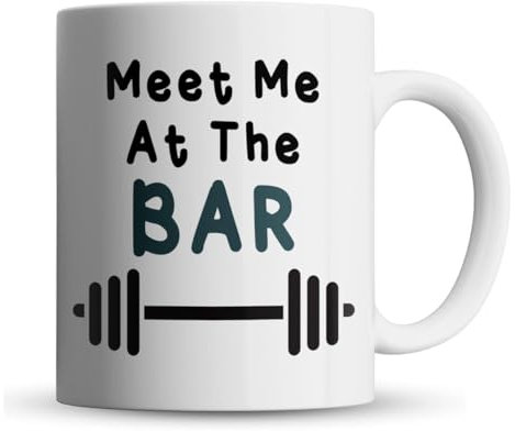 Inky Penguin - Meet Me at The Bar - Gym Goer, Weight Lifting, Fitness Gift Mug, Ceramic, 11fl. oz.