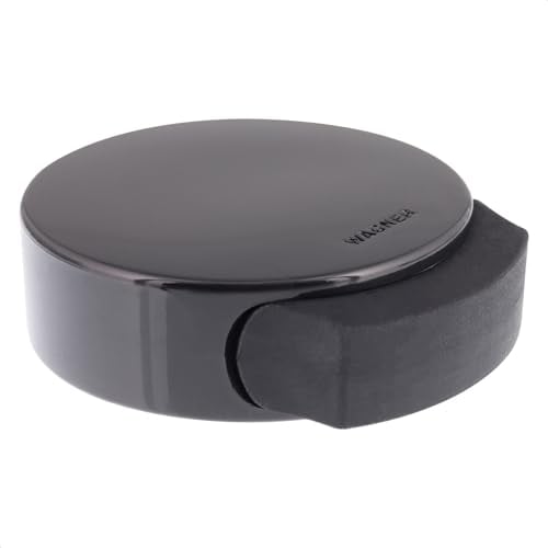 WAGNER Bodentürstopper BLACK DELUXE - Ø 50 x 55 x 17 mm, hochwertiger Kunststoff, Hochglanz schwarz, selbstklebend, rückstandslos entfernbar - 15510611