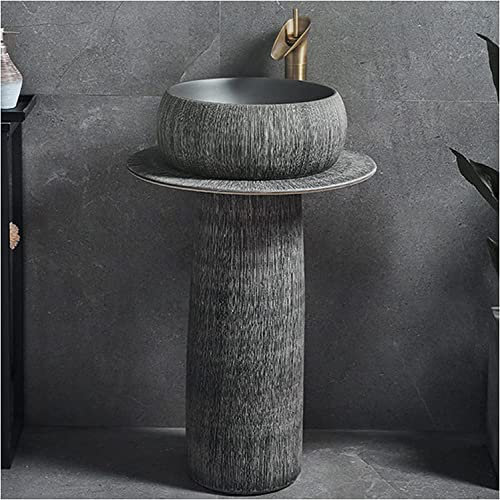 Meuble sous-Vasque avec lavabo, lavabo de Salle de Bain avec Socle Complet, lavabo de Salle de Bain sur Pied, lavabo combiné, lavabos de Toilettes Faits à la Main avec Robinet et t