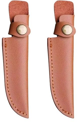DONGKER 2pcs Leather Knife Sheath, 7 inch Knives Pouch with Belt Loop for Outdoor Cooking Fishing (No Blades