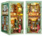 CUTEBEE Kit Book Nook - Maison Miniature à Monter soi-même - Maison de poupée - avec Housse de Protection Contre la poussière et lumière LED - Kit de modélisation pour Adultes(Panda Bookshop)
