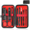 Professional 10-Piece Stainless Steel Nail Clippers Kit – Manicure & Pedicure Set with Leather Case, Travel Nail Grooming Tools for Men & Women (Black)