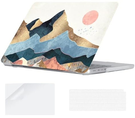 YOPAS Kompatibel mit MacBook Pro M5 14 Zoll Hülle M4 M3 M2 M1 2026-2021, Plastik Hartschale Cover&Tastaturschutz&Displayschutz A3427 A3426 A3434 A3112 A3185 A3401 A2918 A2992 A2779 A2442, Berg