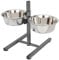 Double Stainless Steel Pet Dog Food Water Bowls set with Adjustable Height Stand