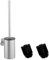 Mozmmhi Escobilla de inodoro de acero inoxidable 304, juego de escobillas para inodoro con montaje en pared y soporte para escobilla de inodoro, incluye 2 cabezales (Round Silver)