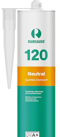 RAMSAUER 120 Neutral (Bronce C34) - 310ml Kartusche, Silikon Dichtstoff zur Versiegelung von Einscheiben-, VSG-, & Isoliergläsern, haftet auf Holz, Glas, Metall, witterungsbeständig, elastisch