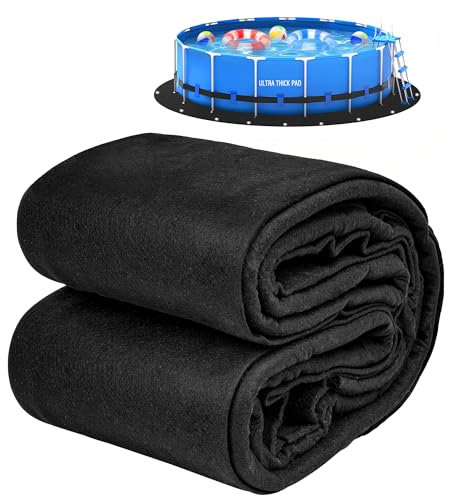 YVVZHOU PANN 300 g/m² dickere, runde Pool-Pads für oberirdische Pools, Unterpool-Pads, rund, oberirdische Poolfolien, rund mit Metallösen, unter Poolmatten zur Vermeidung von Durchstichen, Poolplane