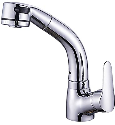 Karlak Grifo de Cocina Extraíble Elevable, Manguera de 23,6 Pulgadas, Pulverizador de 2 Funciones, Giro de 360°, Temperatura del Agua Ajustable, para Uso Doméstico en la Cocina (Plata)