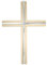 Anzmann Wandkreuz aus AHORNHOLZ mit SILBERAUFLAGE, 30 cm hoch, schlichtes HOLZKREUZ mit Aufhängung, Handarbeit in KIRCHENQUALITÄT von MaMeMi