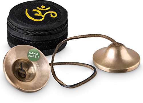 Cymbales tibétaines, son clair, mat sans symboles, pour la méditation (tingsha), le massage sonore et la thérapie sonore, diamètre 55 mm