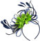 Fascinator-Haarreif, Marineblau und limettengrün, für Hochzeit oder Ascot-Rennen