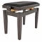 Juan Miguel Navarrez Pianobank Elegance Rosenholz matt - Massivholz - Höhenverstellbar durch Scherenmechanik - Velours Sitzbezug schwarz