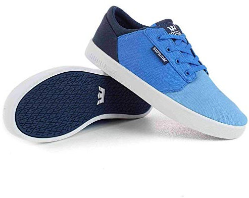 Supra YOUTHS YOREK Low Shoes in Blue Fade White Boys Skate Shoes, Blau - blau - Größe: 18 EU